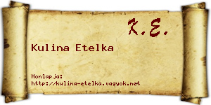 Kulina Etelka névjegykártya